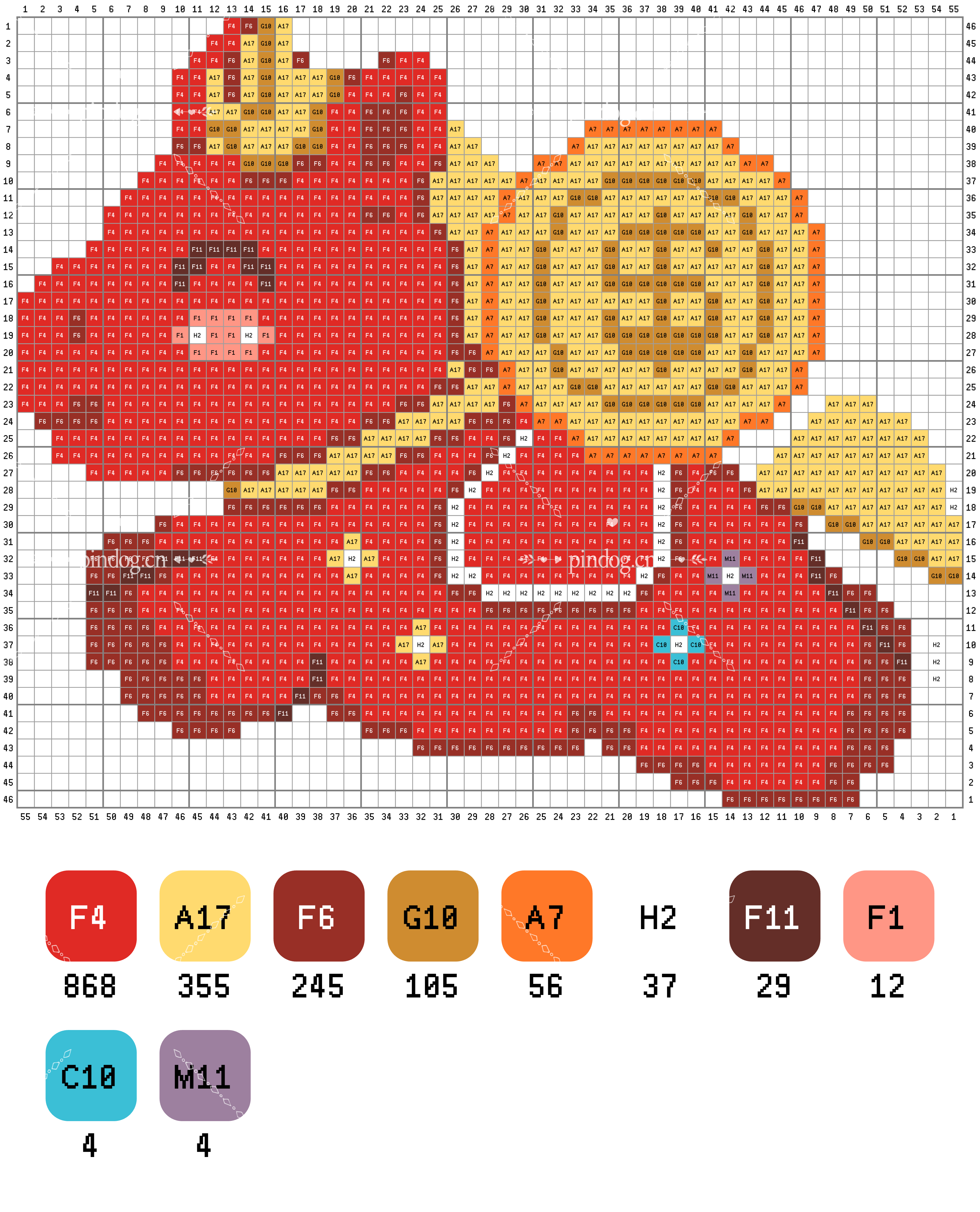 拼豆图纸合集分享三可爱动物