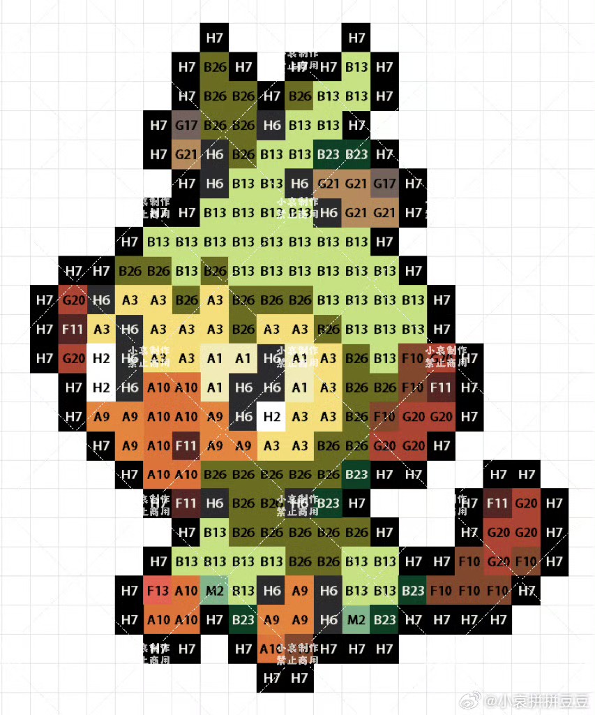 宝可梦拼豆图纸 第八代96只（色号Mard）
