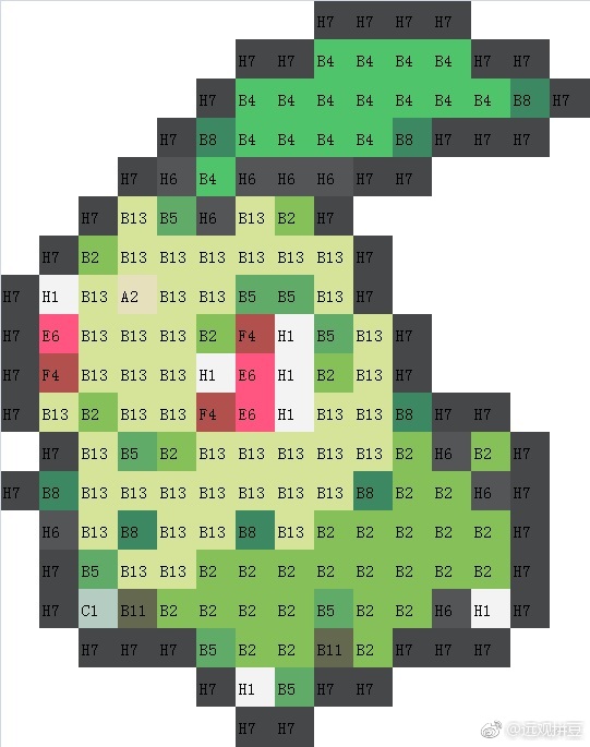 宝可梦拼豆图纸 第二代100只（色号Mard）