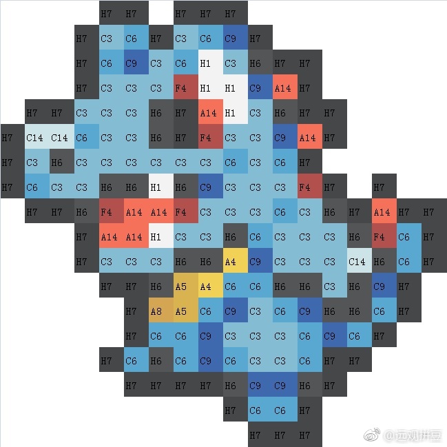 宝可梦拼豆图纸 第二代100只（色号Mard）