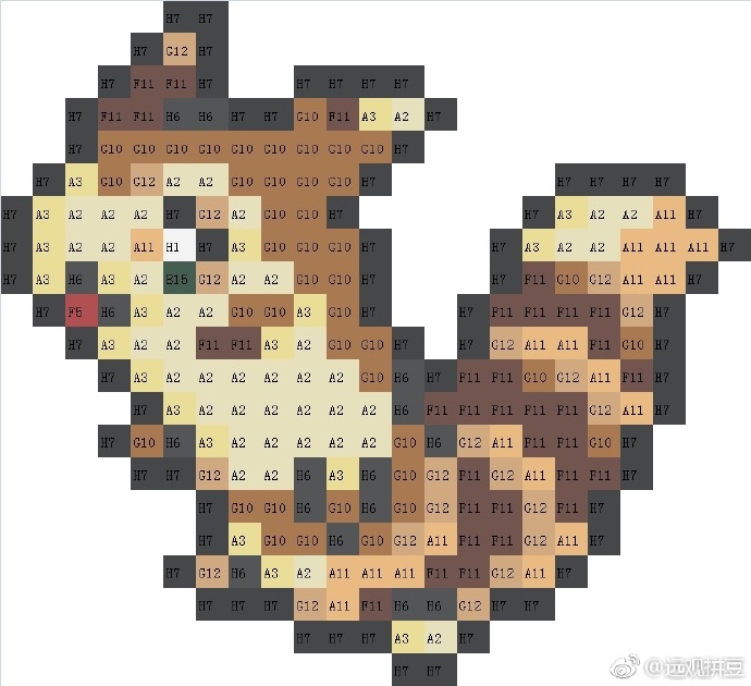 宝可梦拼豆图纸 第二代100只（色号Mard）