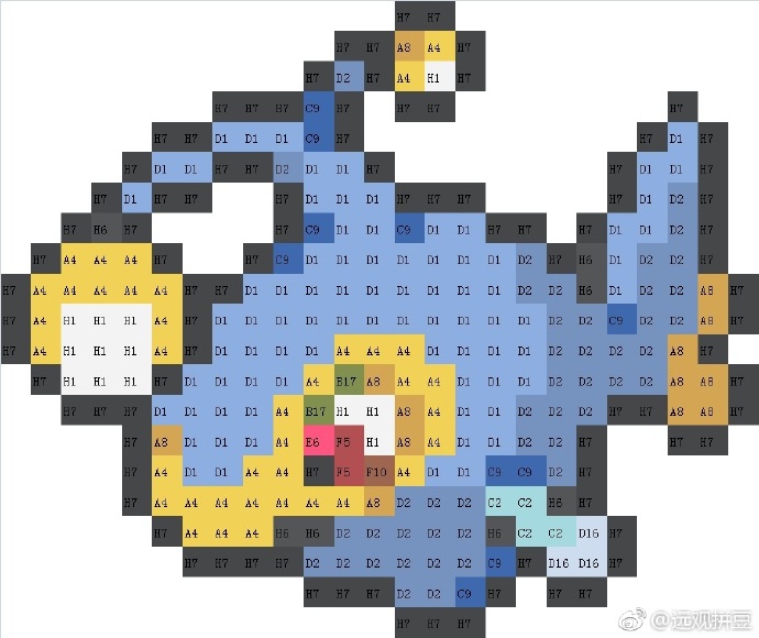 宝可梦拼豆图纸 第二代100只（色号Mard）