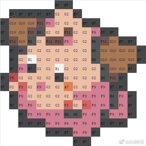 宝可梦拼豆图纸 第二代100只（色号Mard）