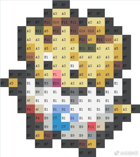 宝可梦拼豆图纸 第二代100只（色号Mard）