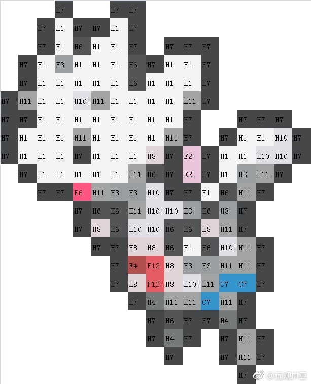 宝可梦拼豆图纸 第二代100只（色号Mard）