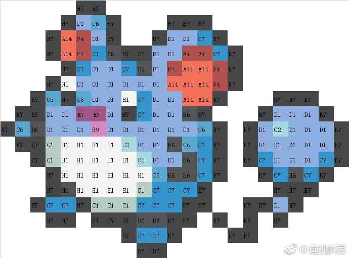 宝可梦拼豆图纸 第二代100只（色号Mard）