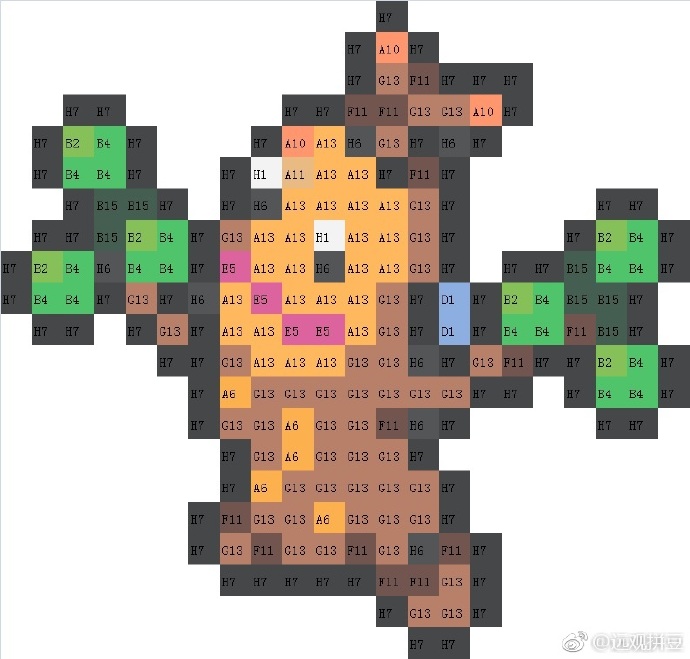 宝可梦拼豆图纸 第二代100只（色号Mard）