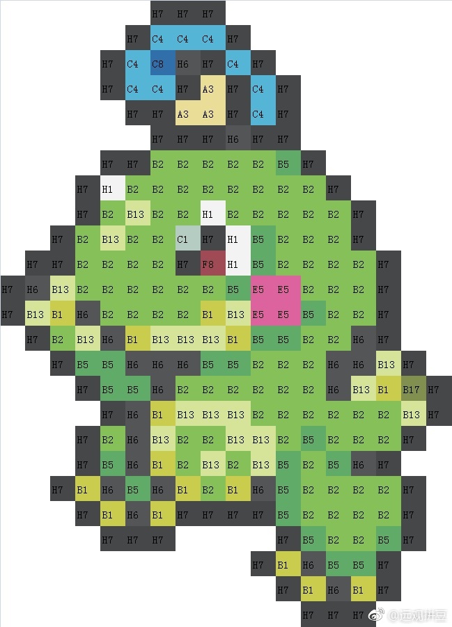 宝可梦拼豆图纸 第二代100只（色号Mard）
