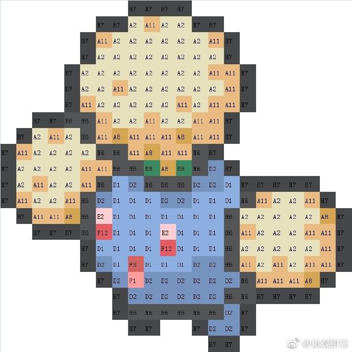 宝可梦拼豆图纸 第二代100只（色号Mard）