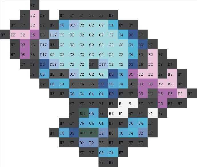宝可梦拼豆图纸 第二代100只（色号Mard）