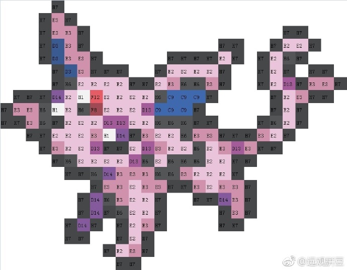 宝可梦拼豆图纸 第二代100只（色号Mard）