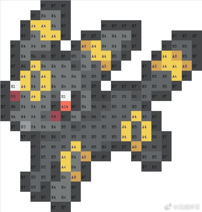 宝可梦拼豆图纸 第二代100只（色号Mard）