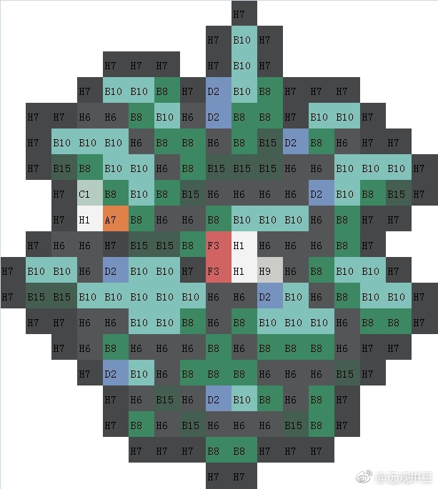 宝可梦拼豆图纸 第二代100只（色号Mard）
