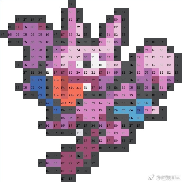 宝可梦拼豆图纸 第二代100只（色号Mard）