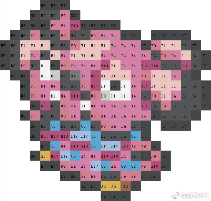 宝可梦拼豆图纸 第二代100只（色号Mard）