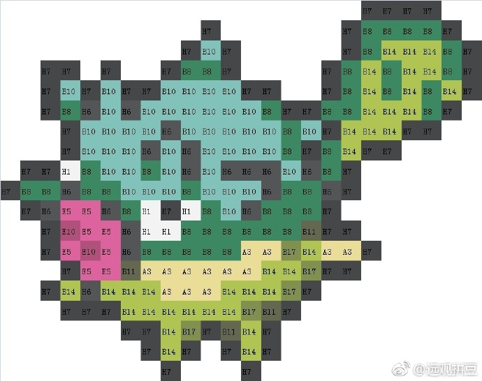 宝可梦拼豆图纸 第二代100只（色号Mard）