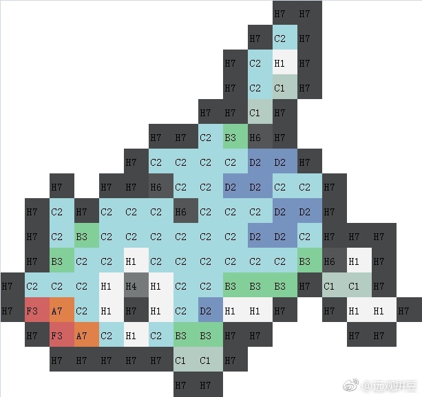 宝可梦拼豆图纸 第二代100只（色号Mard）
