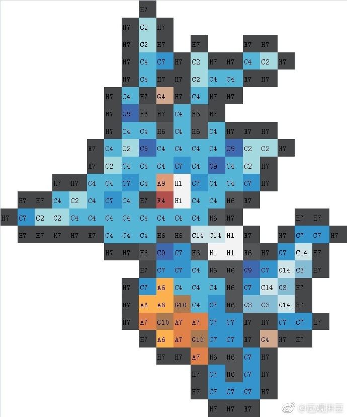宝可梦拼豆图纸 第二代100只（色号Mard）