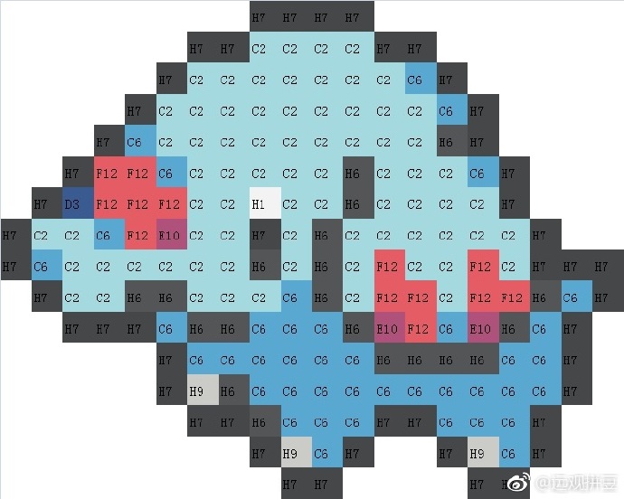 宝可梦拼豆图纸 第二代100只（色号Mard）