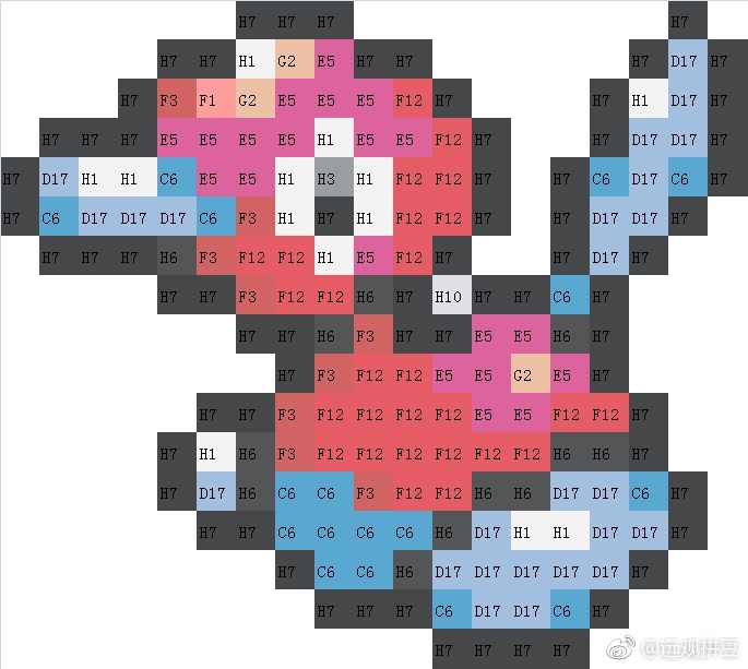 宝可梦拼豆图纸 第二代100只（色号Mard）