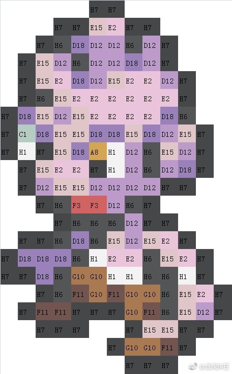 宝可梦拼豆图纸 第二代100只（色号Mard）