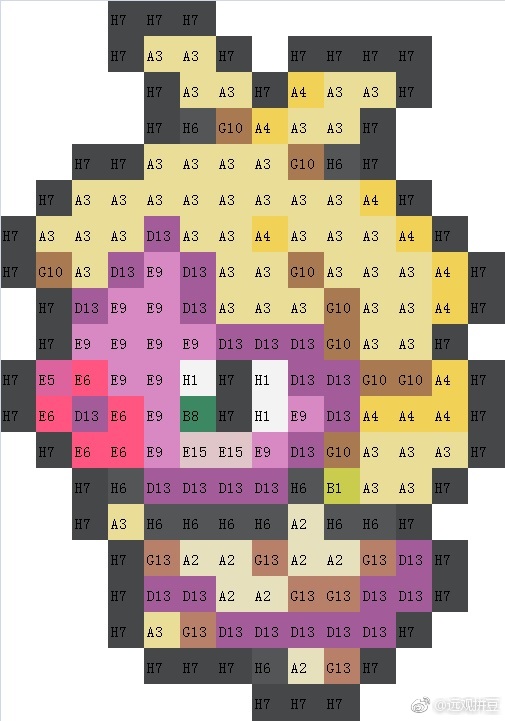 宝可梦拼豆图纸 第二代100只（色号Mard）