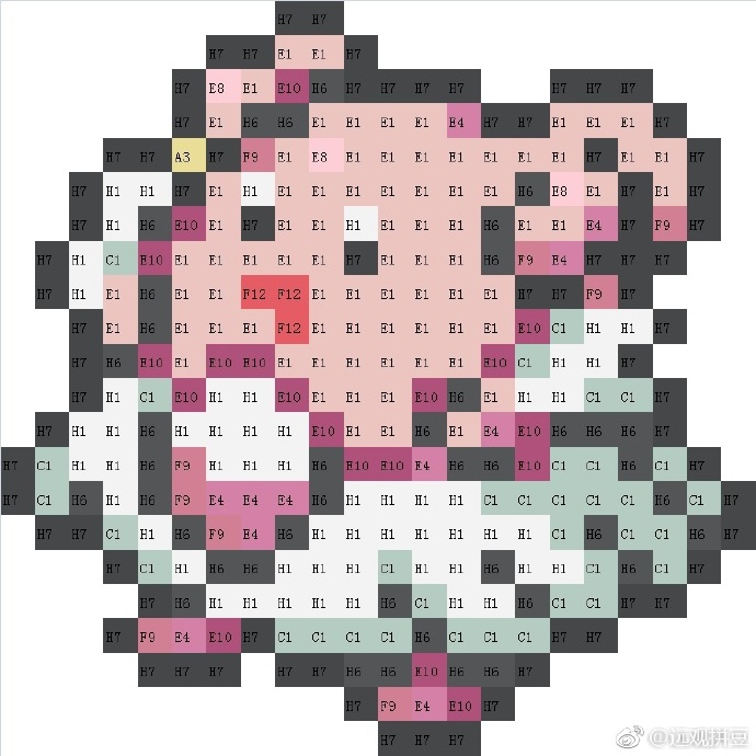 宝可梦拼豆图纸 第二代100只（色号Mard）