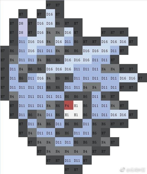 宝可梦拼豆图纸 第二代100只（色号Mard）