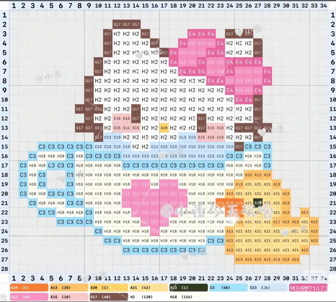 拼豆图纸 上班族版kitty