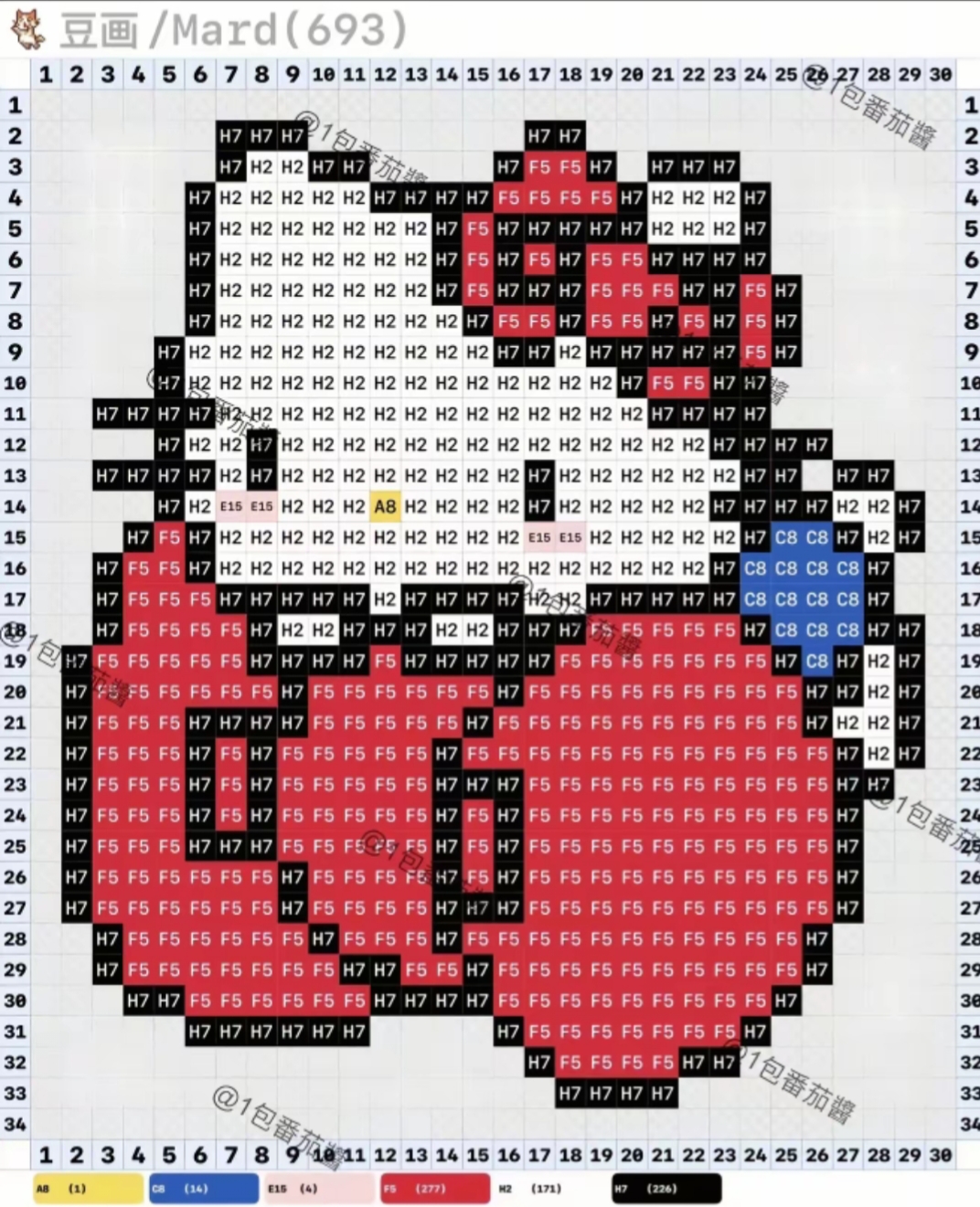 拼豆图纸 上班族版kitty