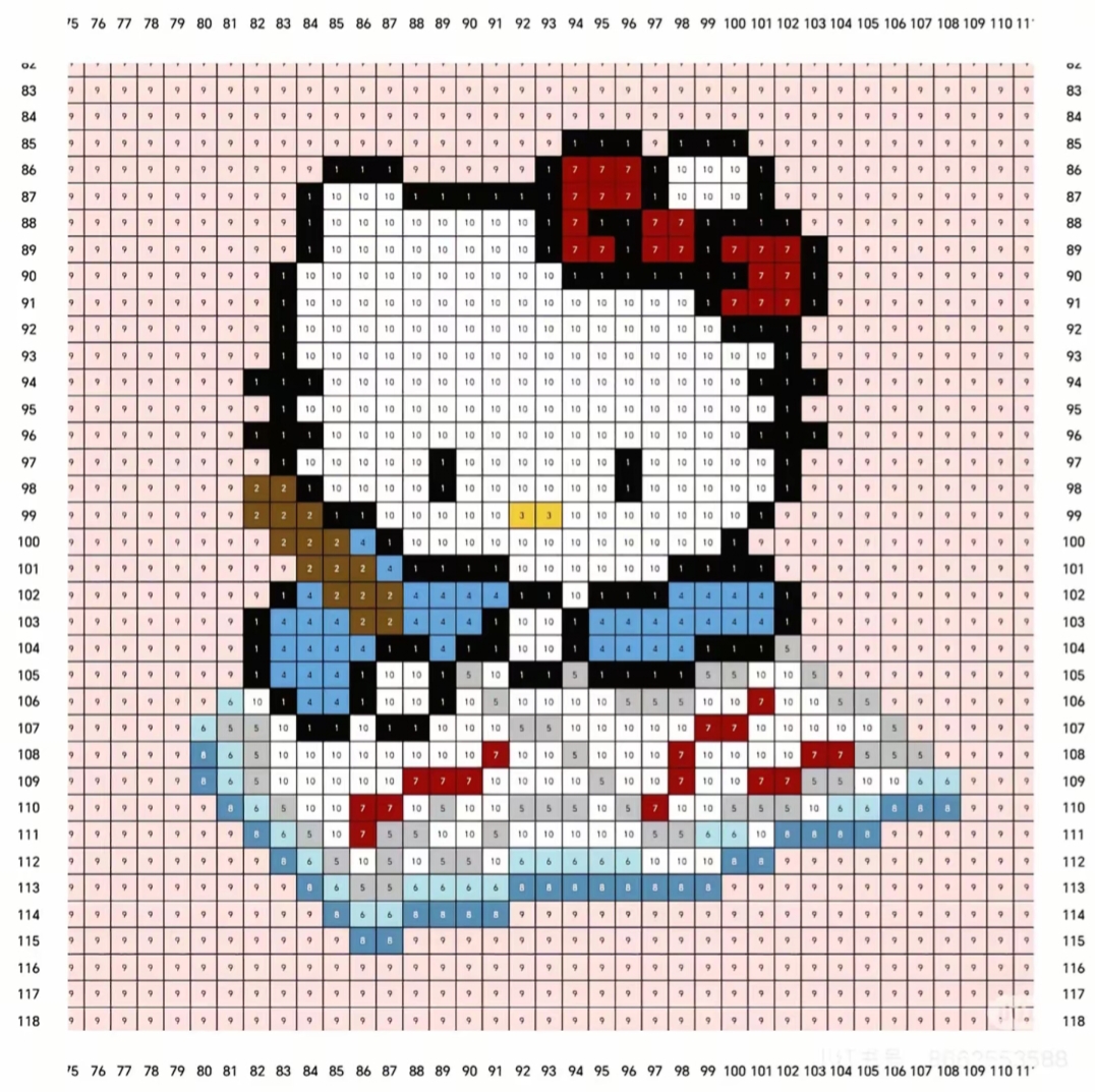拼豆图纸 上班族版kitty