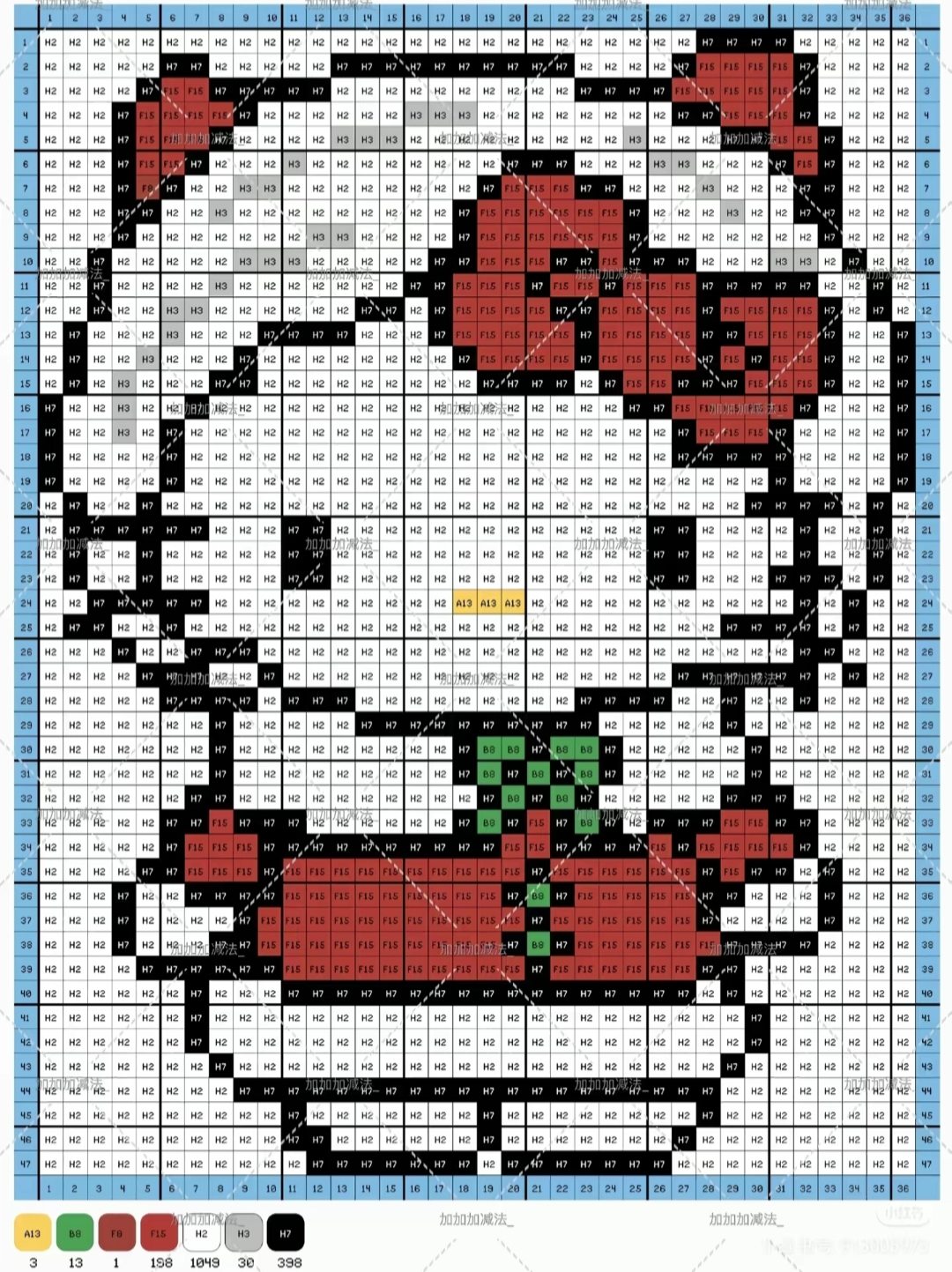 拼豆图纸 圣诞hello kitty