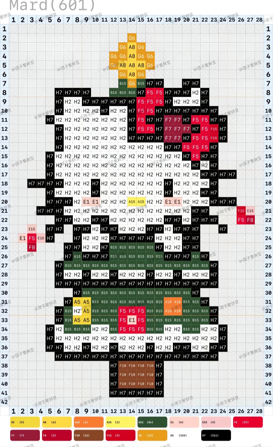 拼豆图纸 圣诞hello kitty