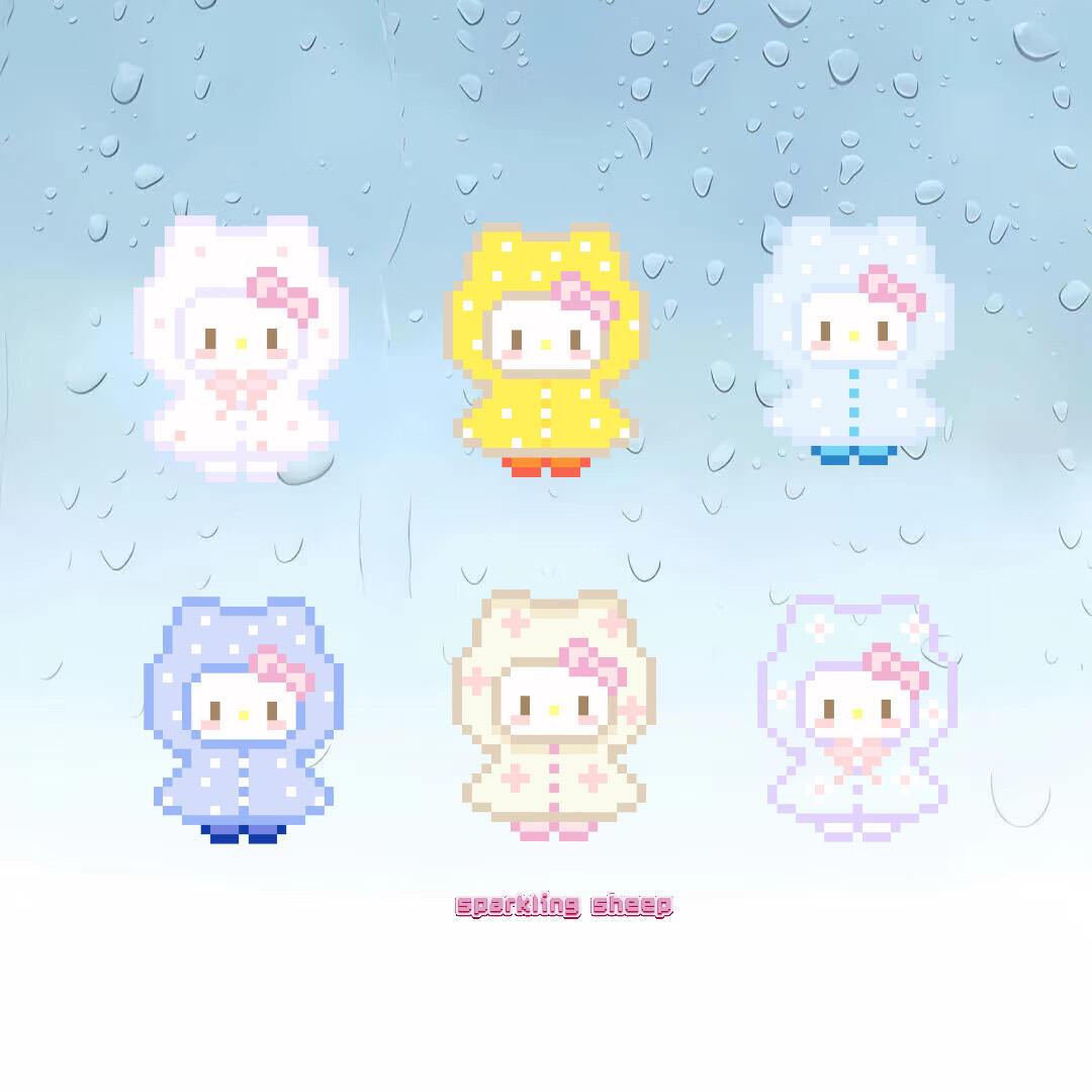 拼豆图纸 雨衣kitty