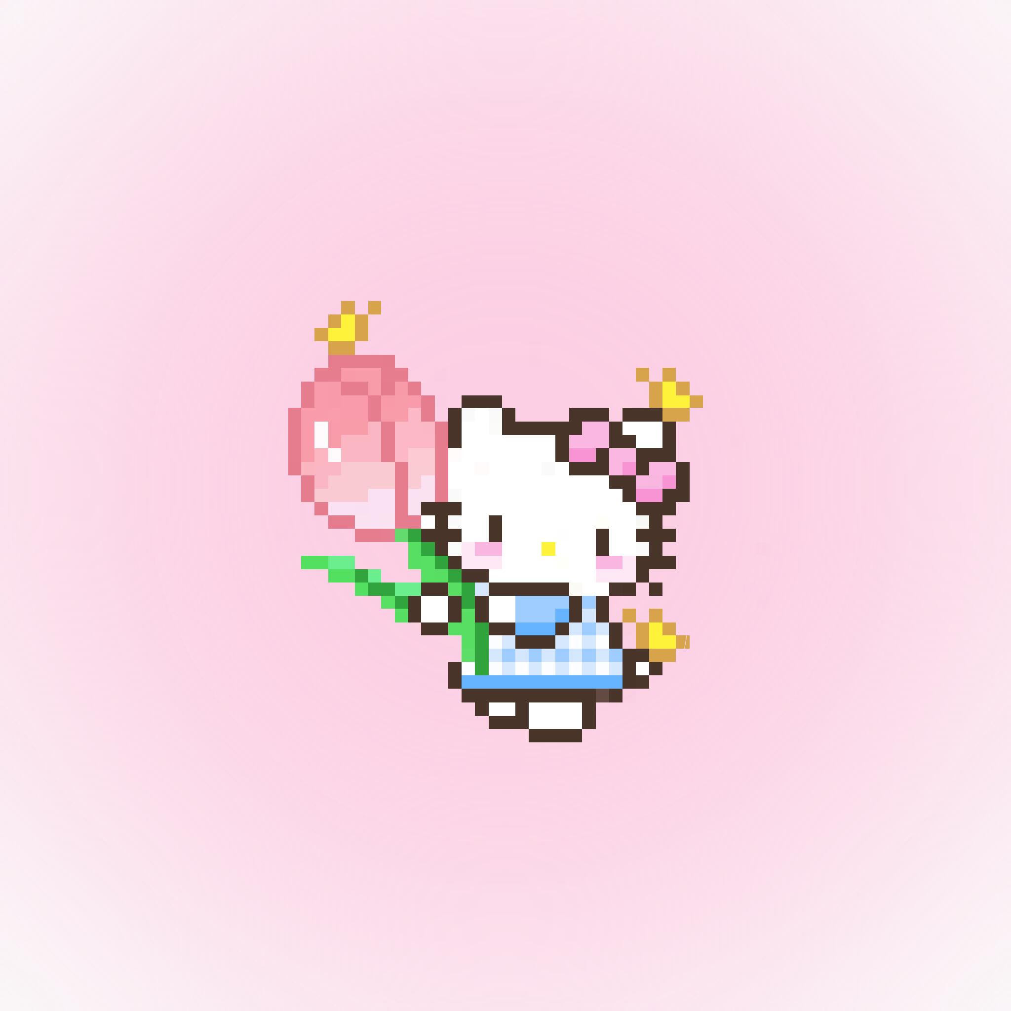 拼豆图纸 HelloKitty手捧鲜花