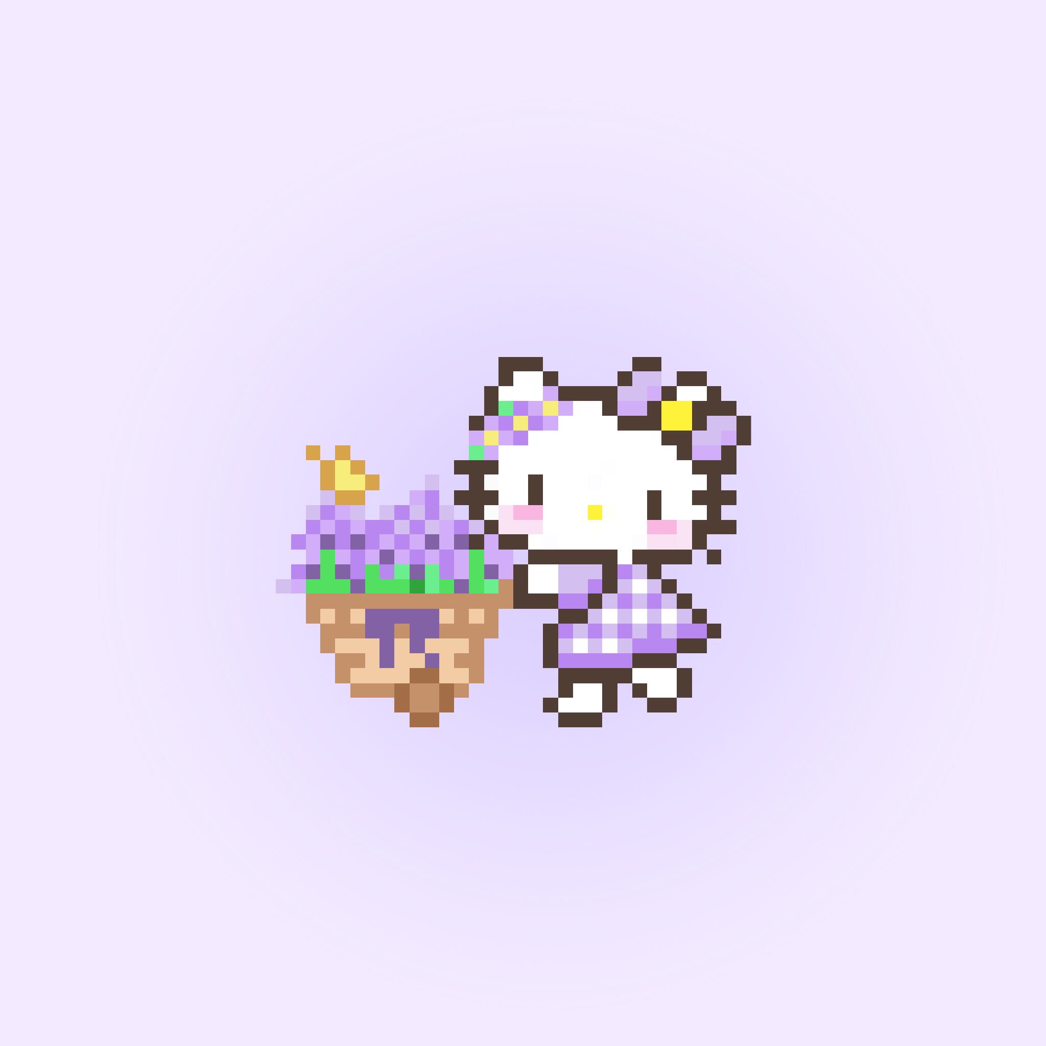 拼豆图纸 HelloKitty手捧鲜花