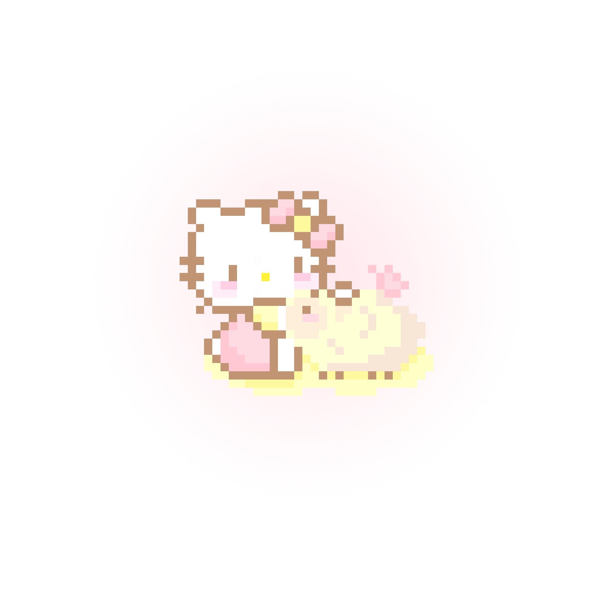 拼豆图纸 HelloKitty手捧鲜花