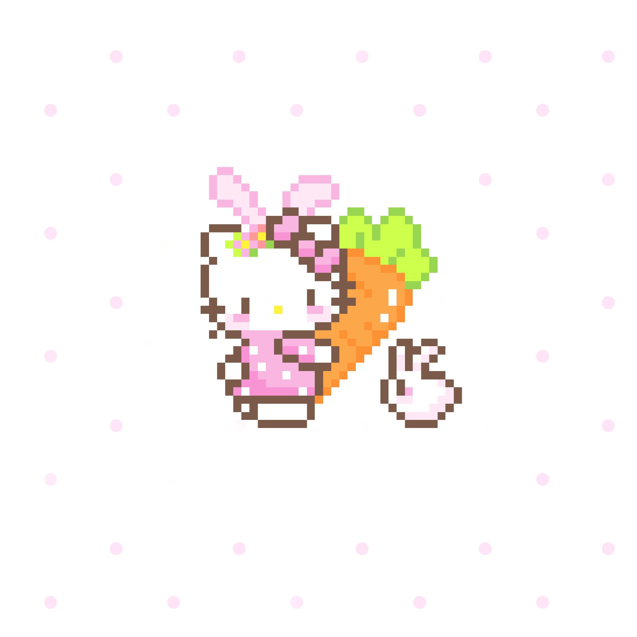 拼豆图纸 HelloKitty手捧鲜花