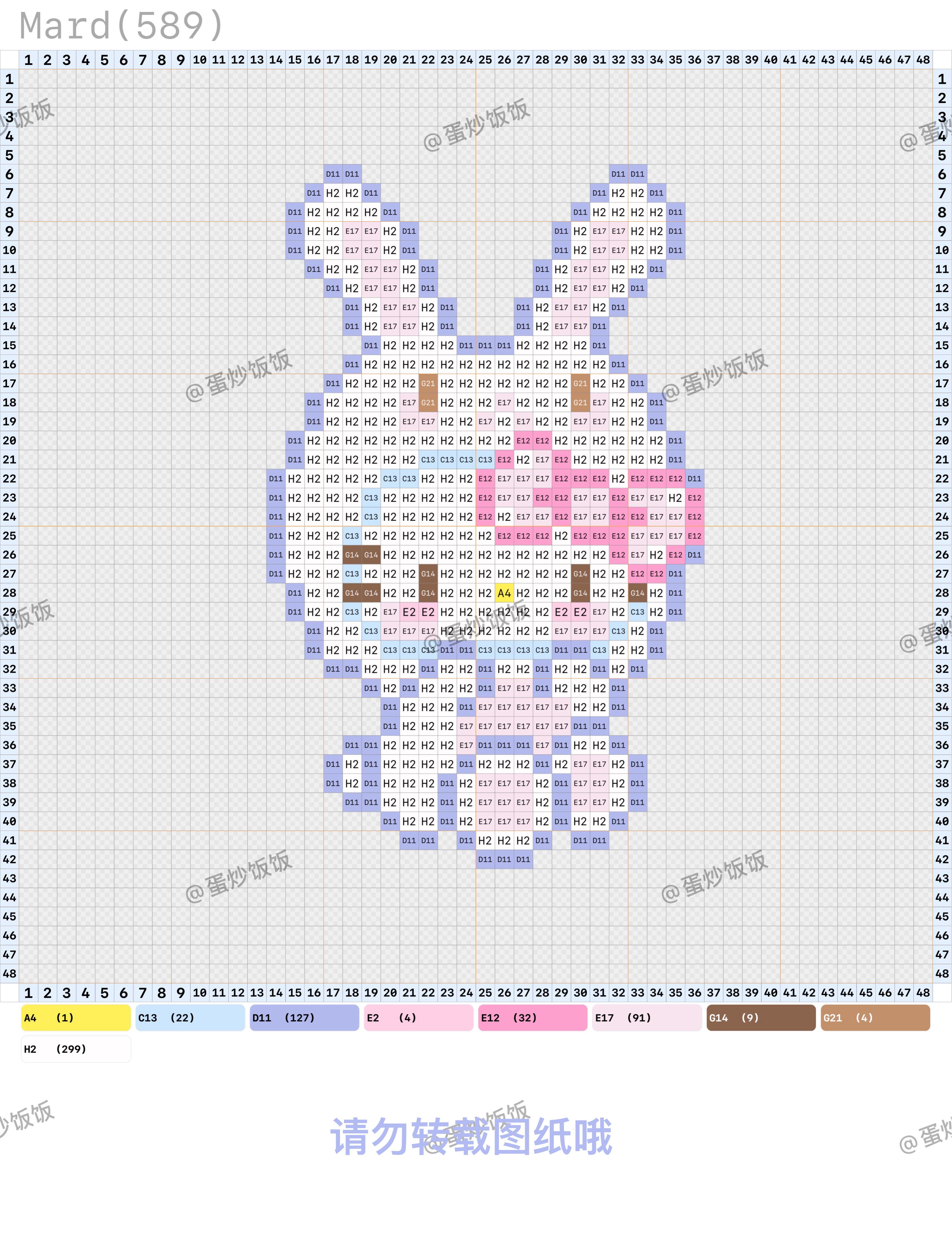 拼豆图纸 HelloKitty手捧鲜花