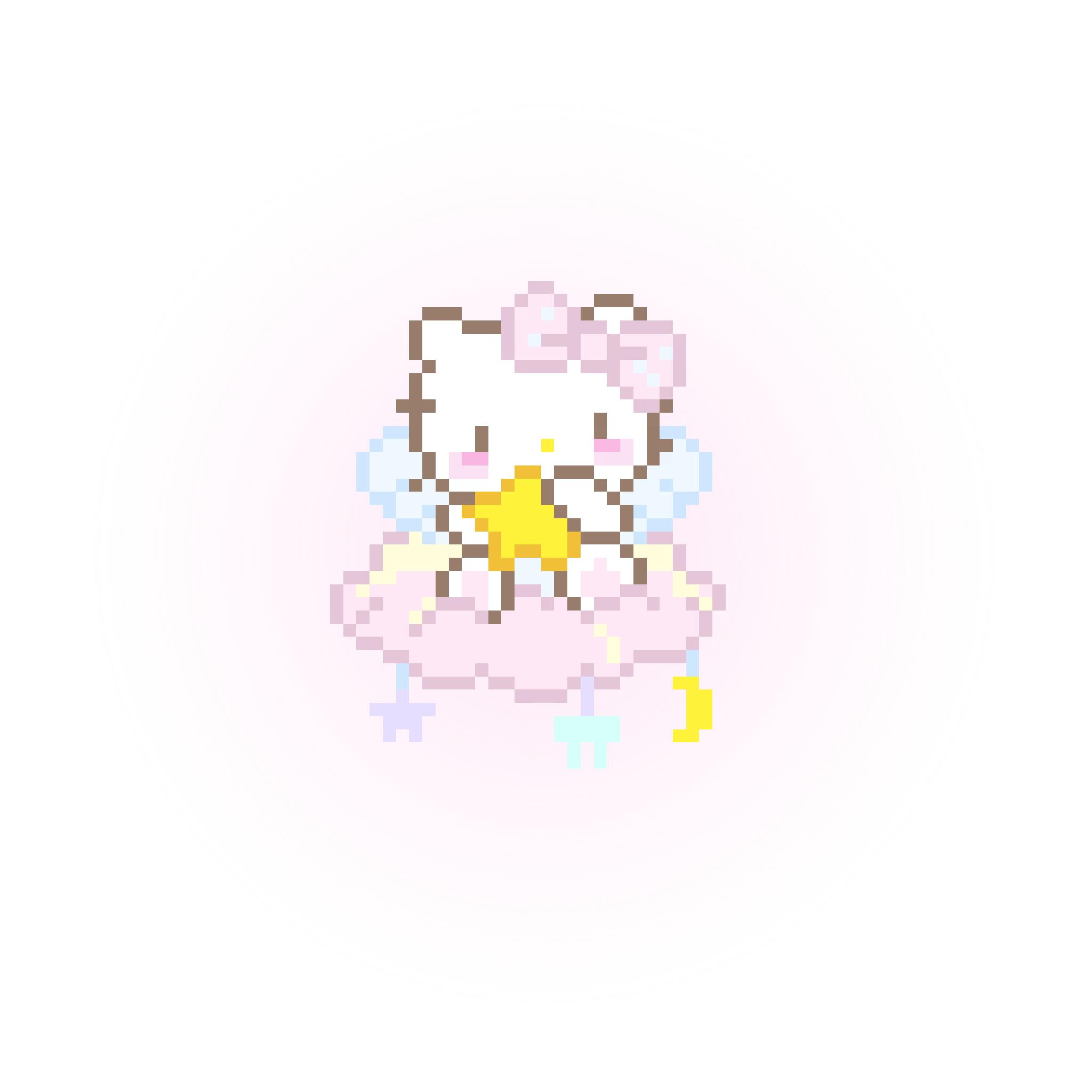 拼豆图纸 HelloKitty手捧鲜花