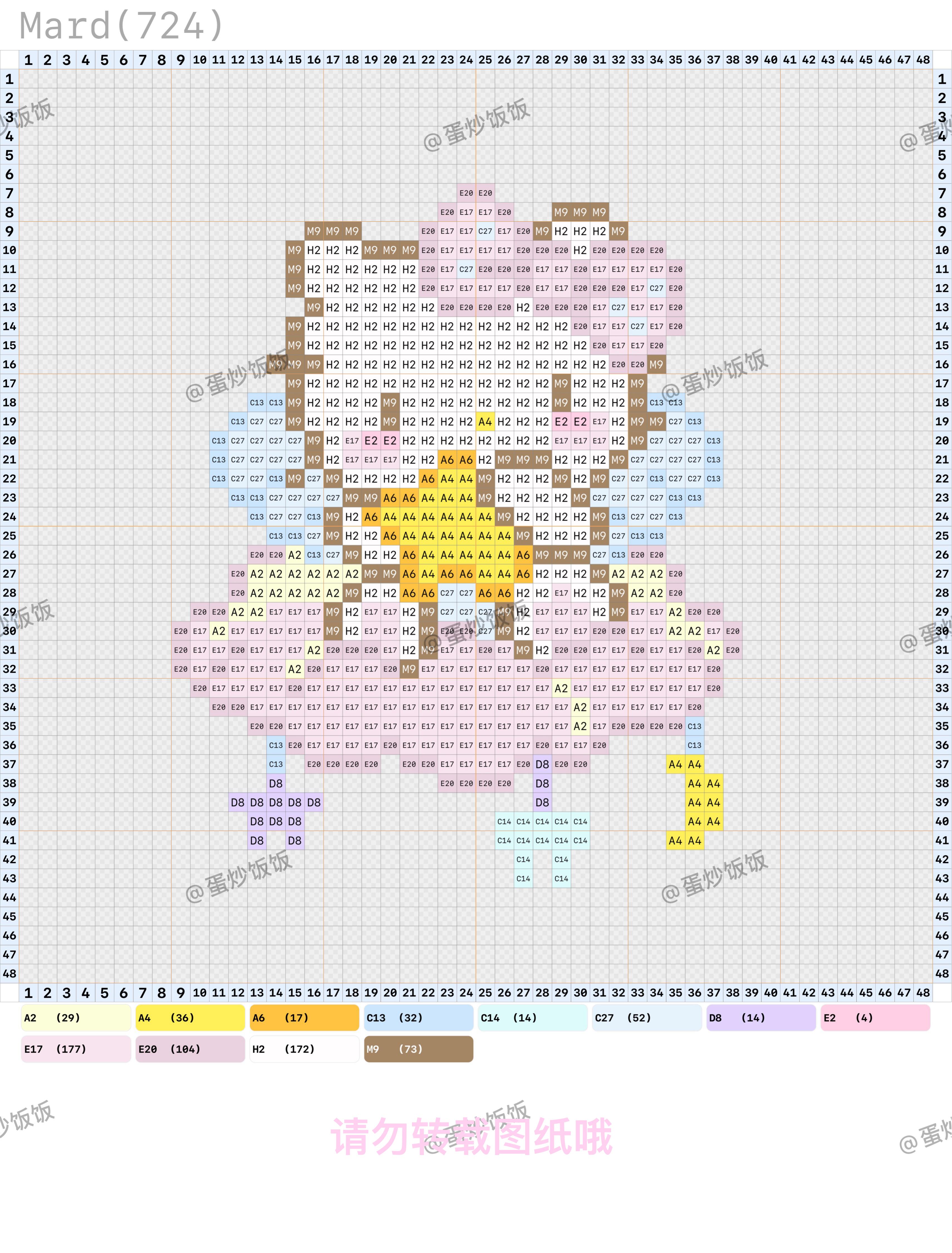 拼豆图纸 HelloKitty手捧鲜花