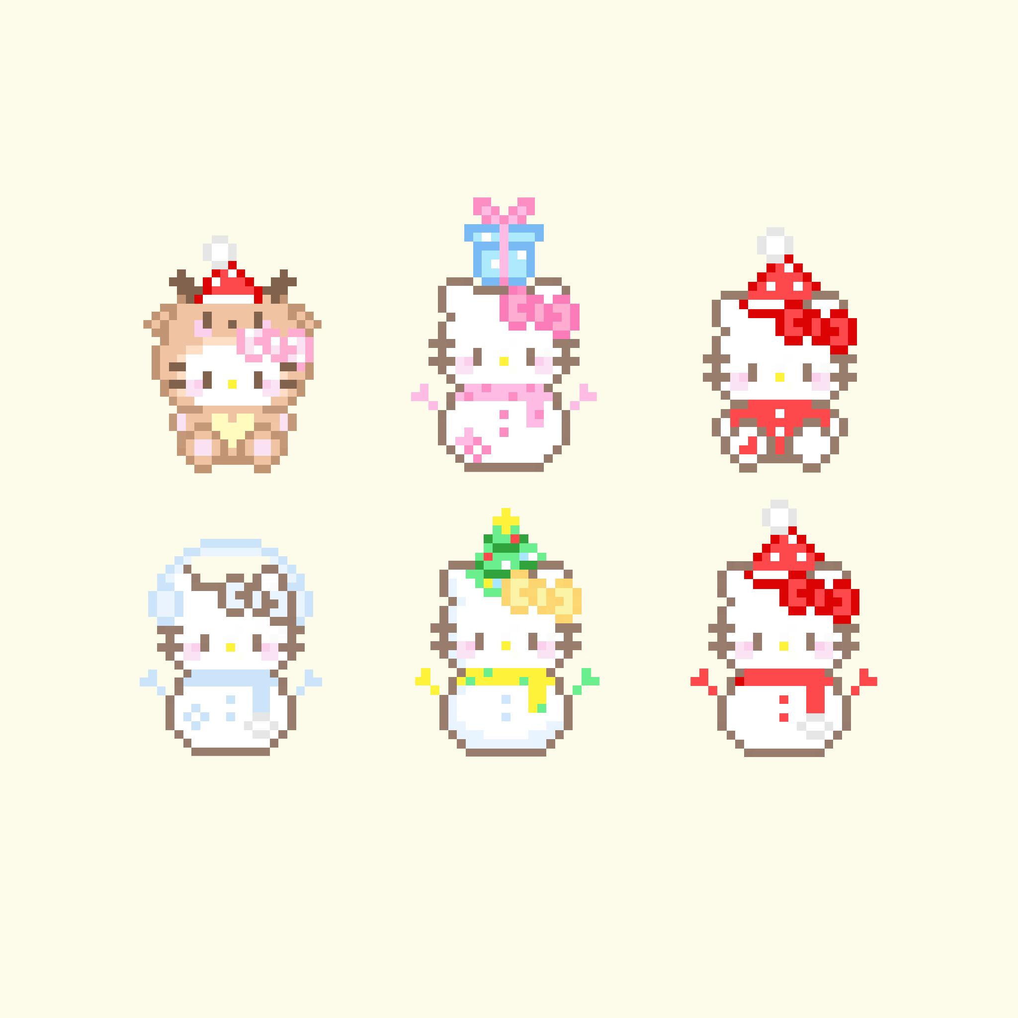 拼豆图纸 hello kitty 小鼻嘎系列