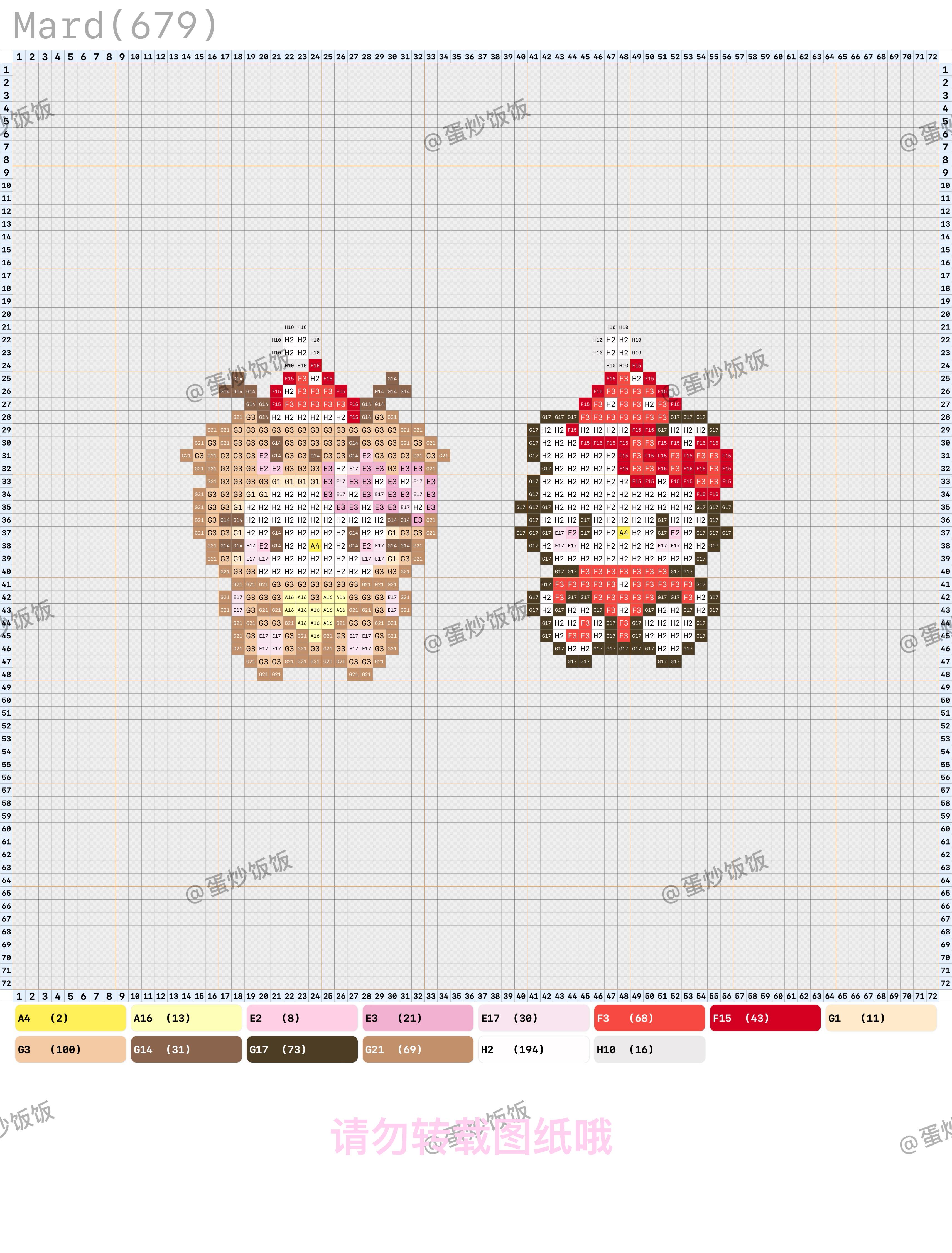 拼豆图纸 hello kitty 小鼻嘎系列