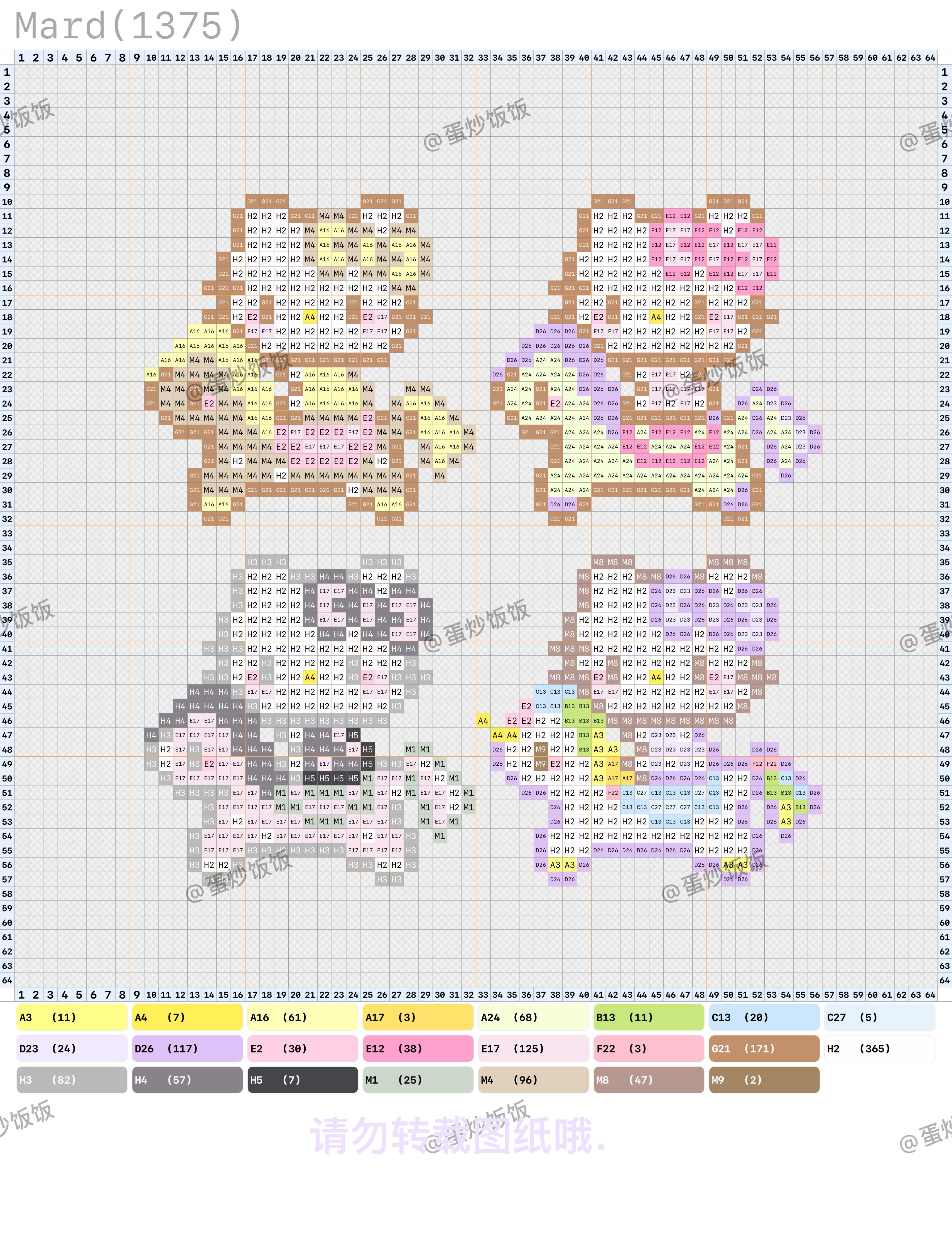 拼豆图纸 hello kitty 小鼻嘎系列