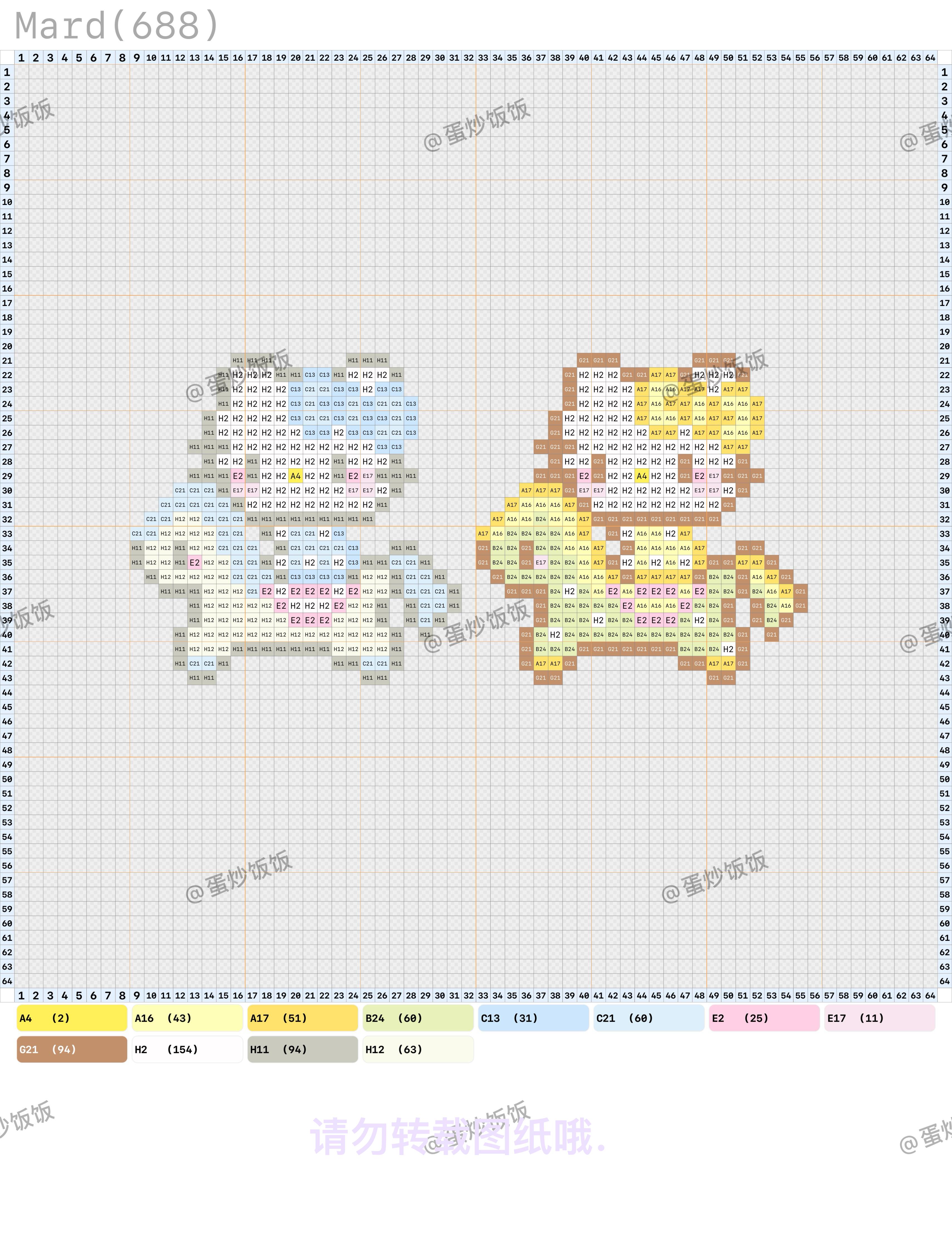 拼豆图纸 hello kitty 小鼻嘎系列