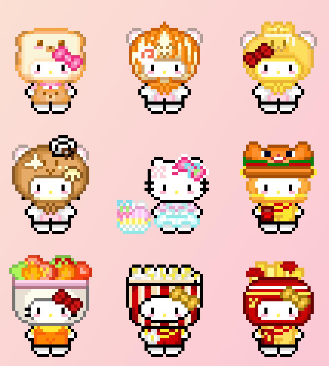 拼豆图纸 hello kitty 小鼻嘎系列
