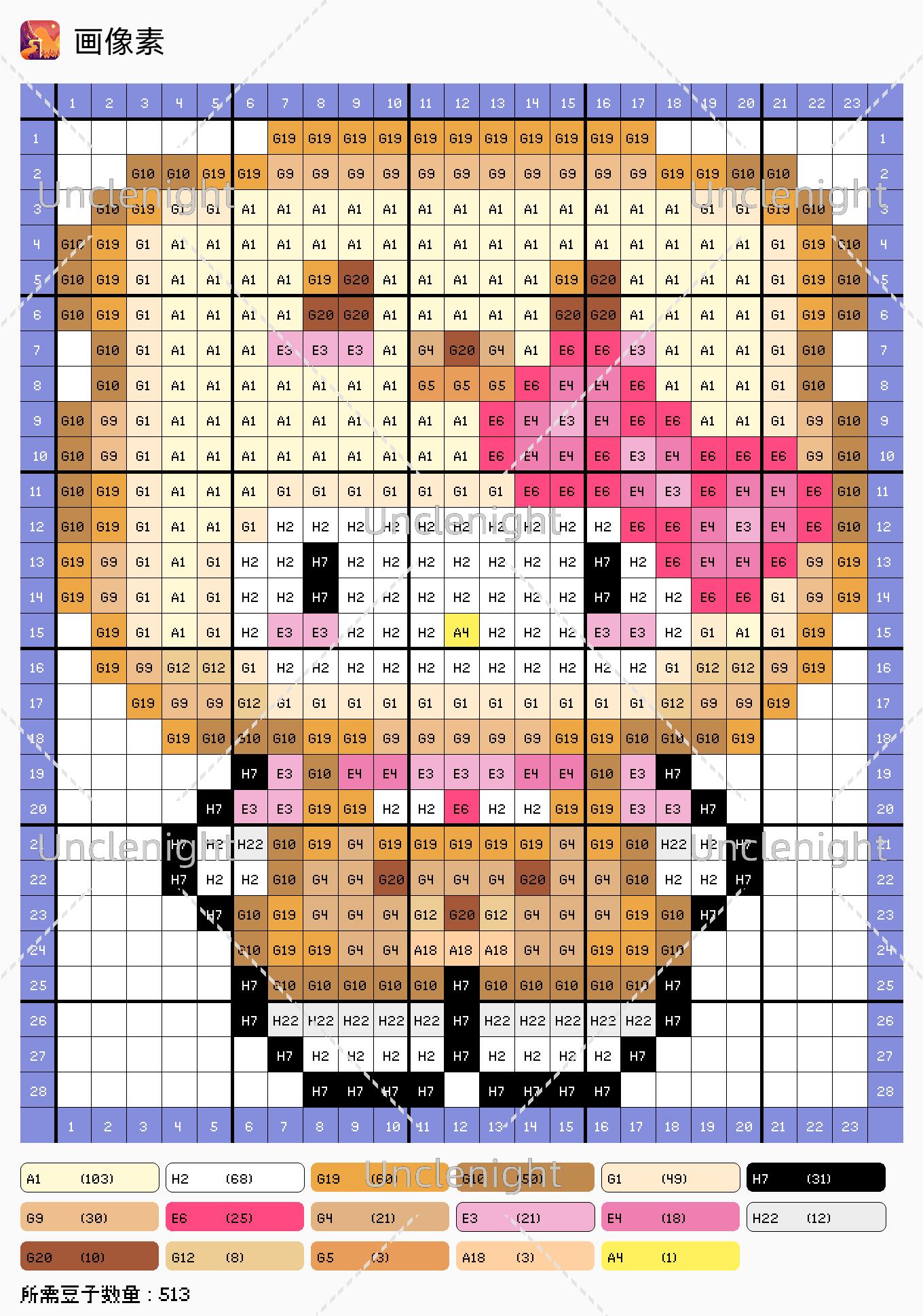 拼豆图纸 hello kitty 小鼻嘎系列