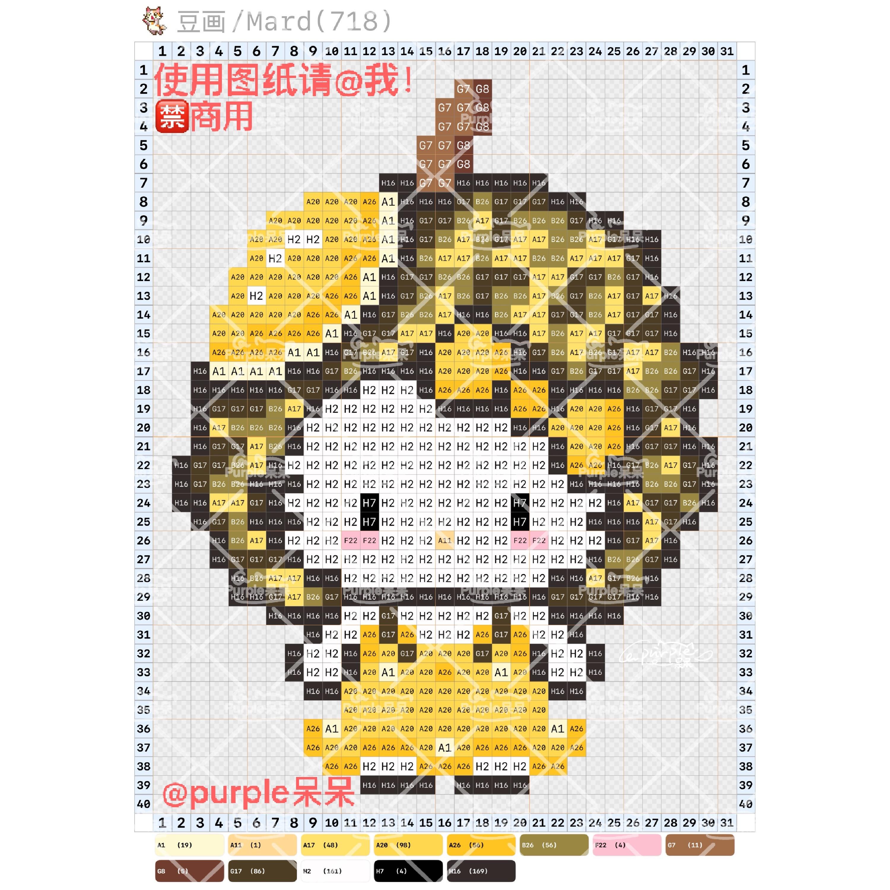 拼豆图纸 水果kitty