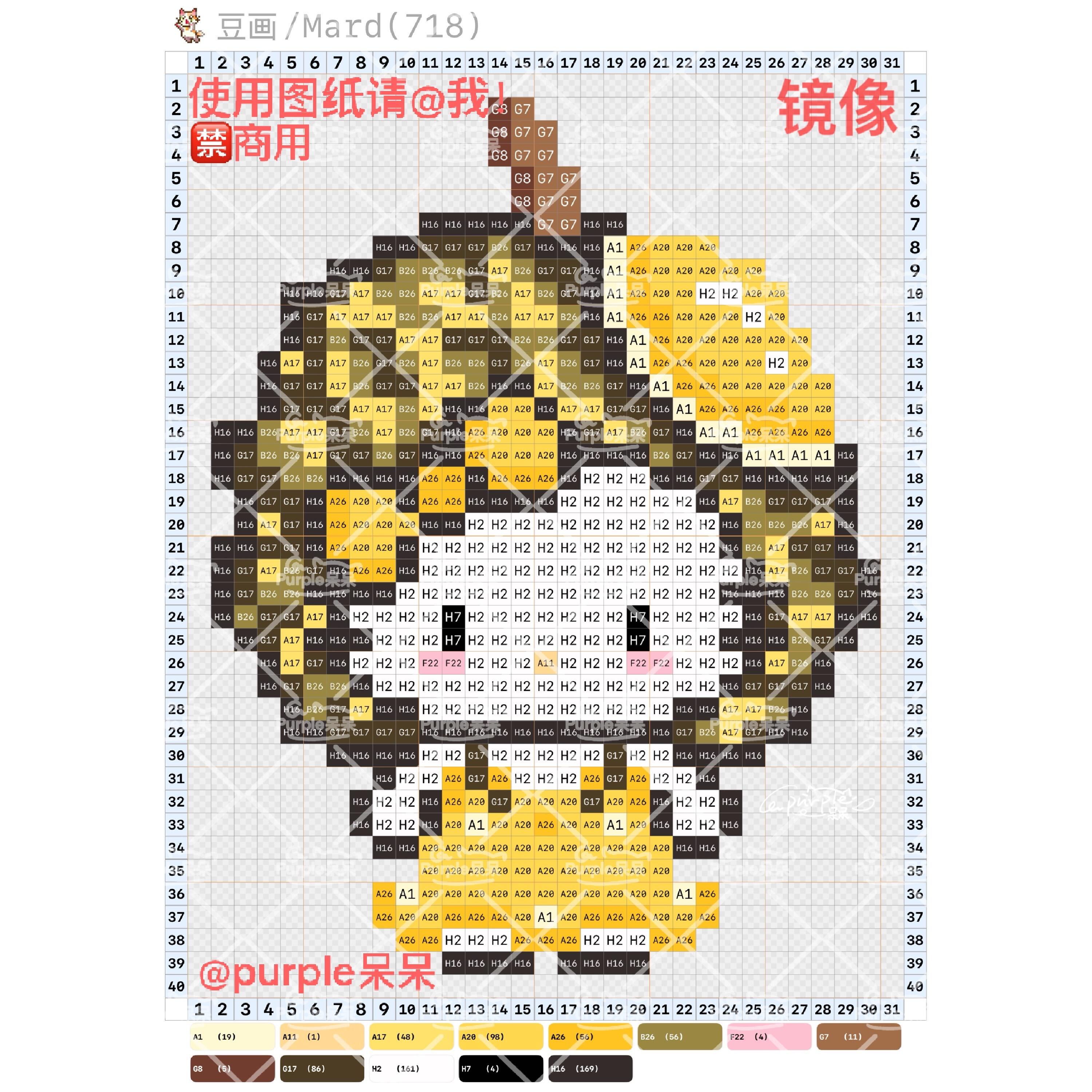拼豆图纸 水果kitty