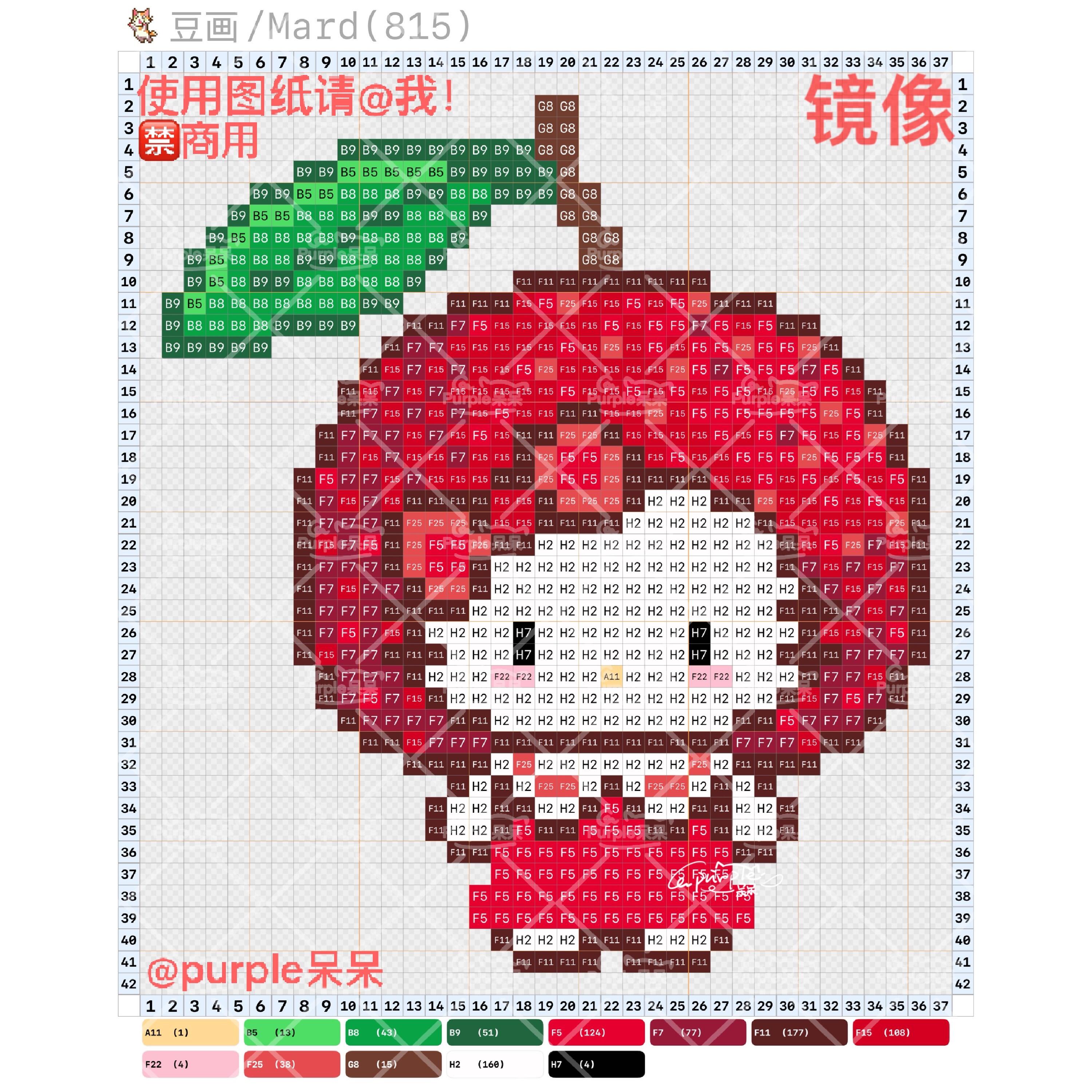 拼豆图纸 水果kitty